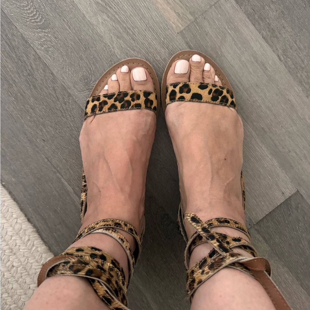 PrettyLittleThing Animal Print Strappy Sandals